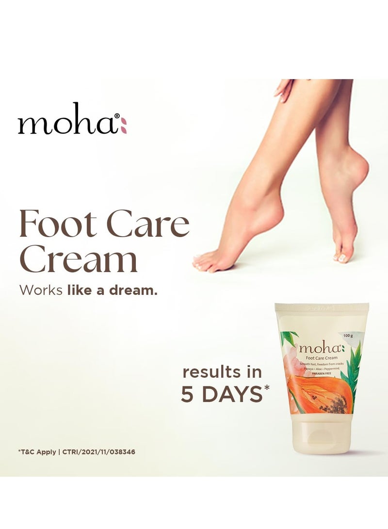 moha: Foot Cream For Rough, Dry and Cracked Heel, Feet Cream For Heel Repair With Benefits Of AleoVera, Papaya & Peppermint (50 ML X 2) - Image 4