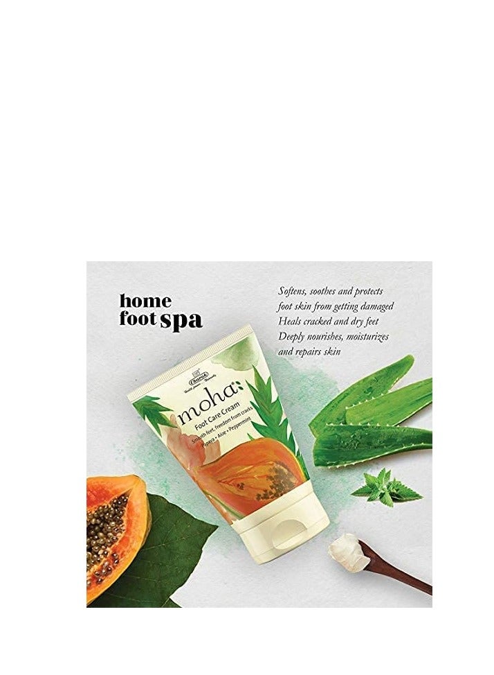 moha: Foot Cream For Rough, Dry and Cracked Heel, Feet Cream For Heel Repair With Benefits Of AleoVera, Papaya & Peppermint (50 ML X 2) - Image 5