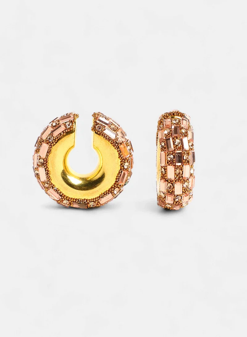 SOHI Mirror Artificial Cuff Earring Jewellery