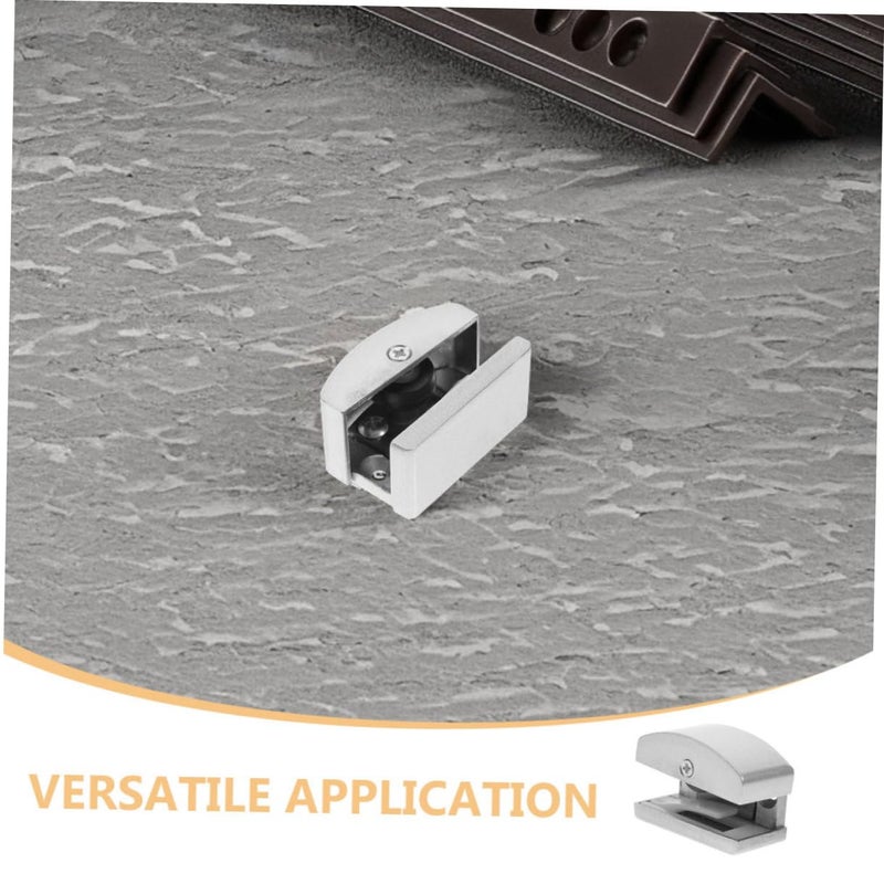2Pcs Adjustable Shower Door Bottom Guide Track Stopper For Frameless Glass Panel System - Image 4