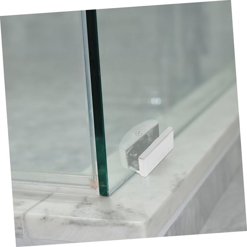 2Pcs Adjustable Shower Door Bottom Guide Track Stopper For Frameless Glass Panel System - Image 5