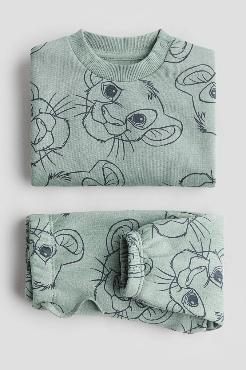 H&M 2-piece printed sweatshirt set