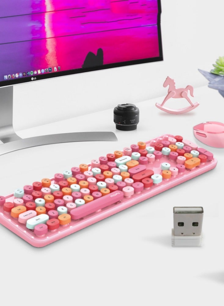 2.4G wireless keyboard and mouse color lipstick keyboard and office wireless keyboard and mouse set