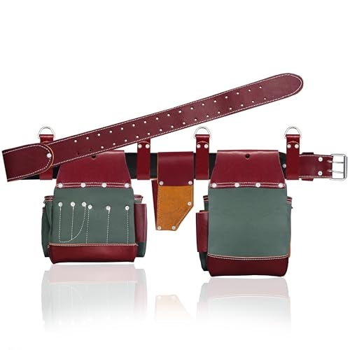 FUERI Tool Belt Heavy Duty Nylon Leather Carpenters Tool Pouches Bags Organizer for Men Construction Electricians Framers Ironworkers Women - Image 2