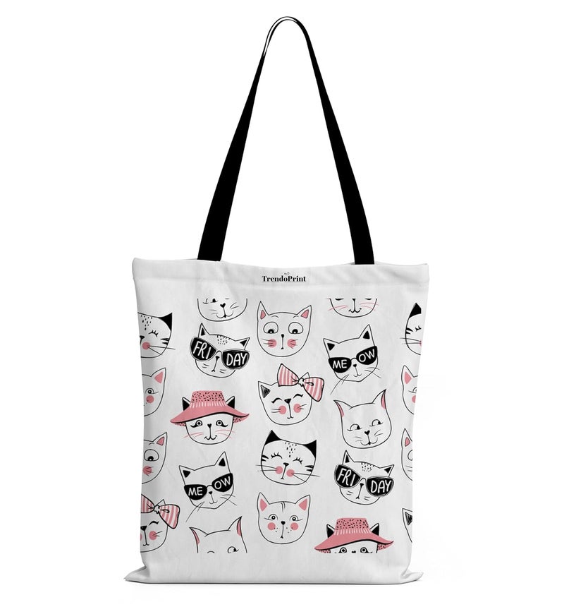 TrendoPrint Canvas White Tote Bags for Women with Zip 15Kgs Capacity, College Bag for Girls, 100% Organic Cotton Tote Bag for Shopping, Travel &Beach - Image 1