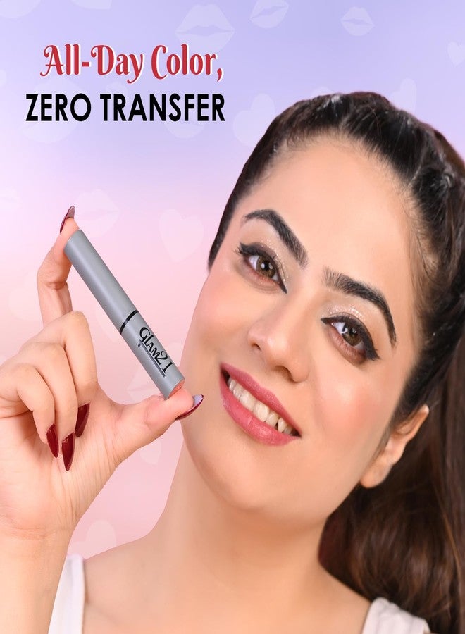 Glam 21 Long Lasting Non-Transfer Lipstick|Creamy Matte Formula | Smudge-Free | HD-Colored Lips - 2Gm|Magenta Love-10 - Image 4