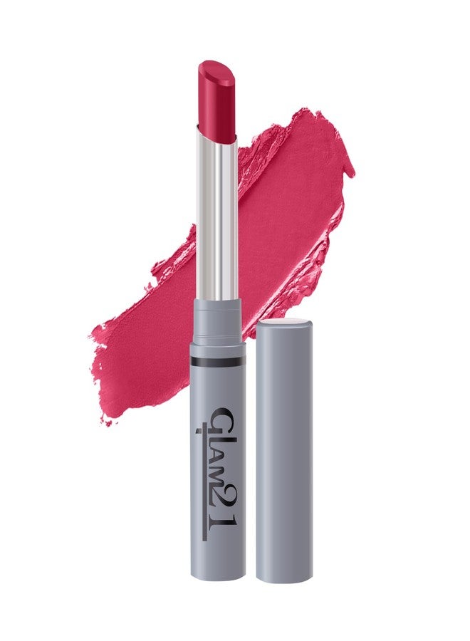 Glam 21 Long Lasting Non-Transfer Lipstick|Creamy Matte Formula | Smudge-Free | HD-Colored Lips - 2Gm|Magenta Love-10 - Image 1