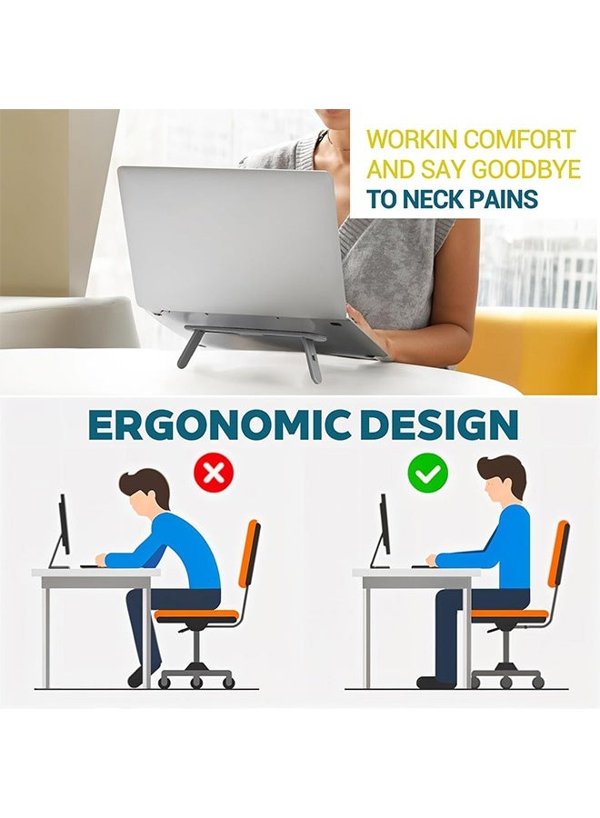 GD 2 Pcs Foldable Keyboard Riser Stand - Self-Adjusting Laptop Feet with Dual Angles Small Computer Stand Portable Computer Keyboard Lift for Desk Laptop (Black/Gray) - Image 3