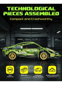 XiuWoo 1:18 Super Sports Car Model Building Bricks Sets - 586 pcs MOC Rally Car Raceing Engineering Toys for Play and Display - Model Toy Gift Idea for Adults Boys  - Image 3