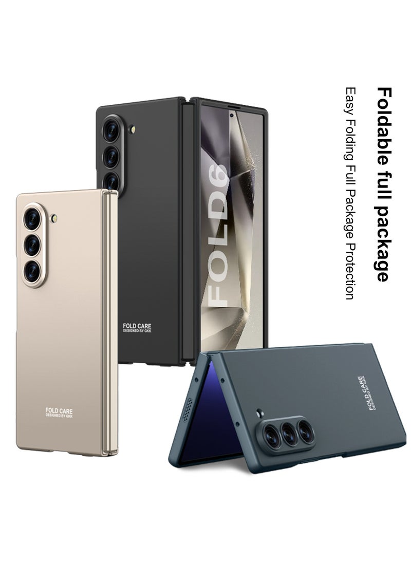 GKK Stylish Slim Case Compatible with Samsung Galaxy Z Fold 6 , Matte Polycarbonate with Screen Protector, Full-Cover Hard Shell Protective Cover - Green  - Image 2
