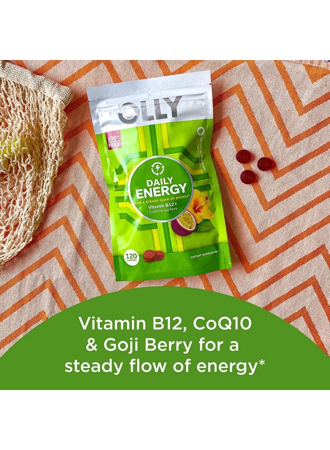 OLLY Daily Energy Gummy Caffeine Free Vitamin B12 Coq10 Goji Berry Adult Chewable Supplement Tropical Flavor 120 Count Pouch - Image 3