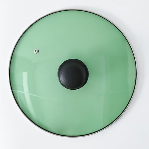 UMAI Glass Pot Lid (20 cm) With Steel Rim | Universal Cooking Lid for Utensils, Kadai & Pans (Green) - Image 2