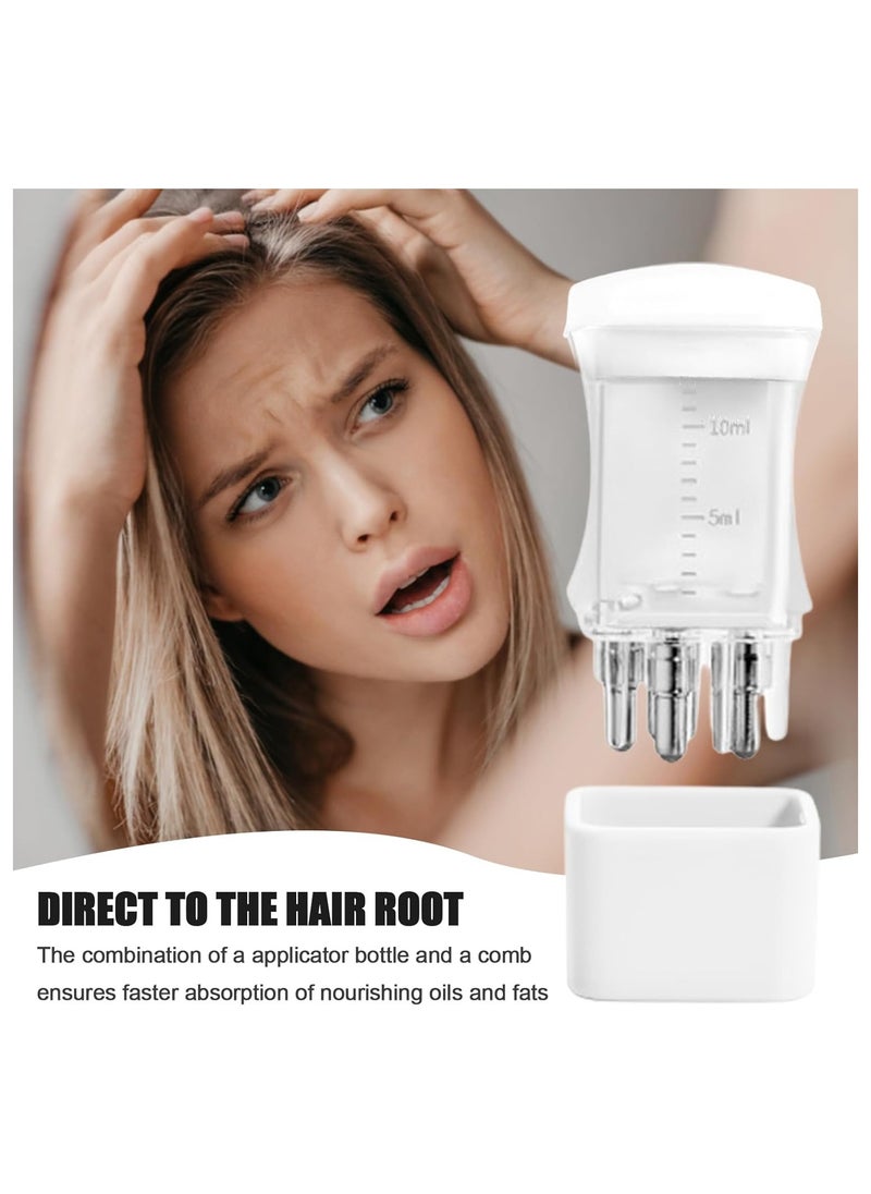2PCS Hair Oil Applicator, Scalp Massager Hair Oiling Applicator, Root Comb Applicator Bottle, Portable Hair Oil Dispenser for Scalp Care, Smooth Liquid Discharging, Scalp Applicator Comb Applicator