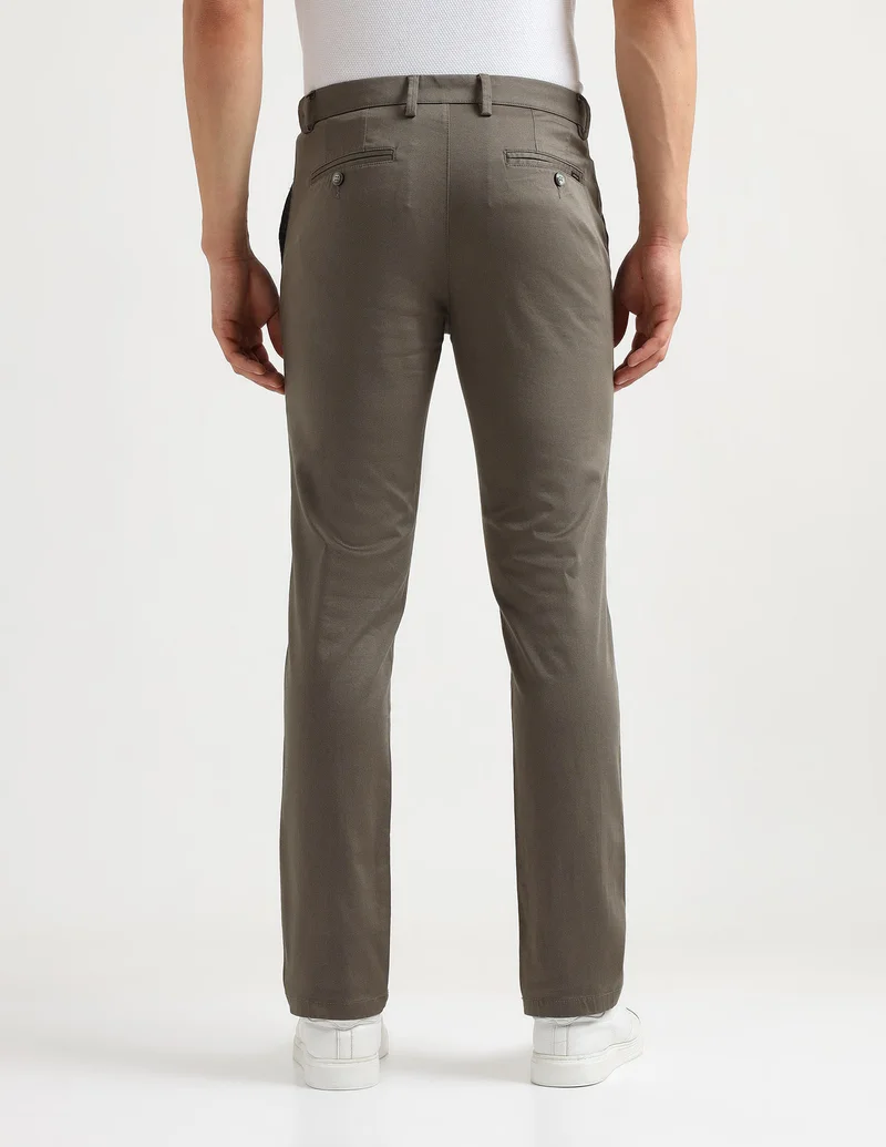 Arrow Olive All Over Printed Satin Trousers for Men | Best Price UAE