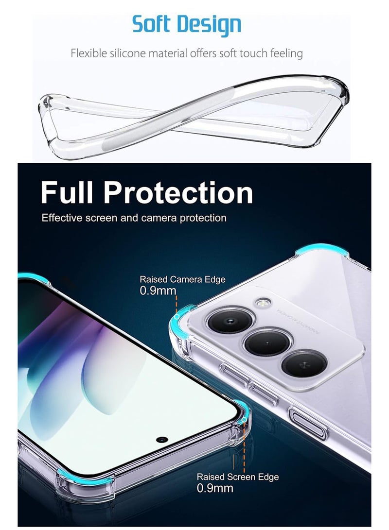 GMATE Xiaomi Redmi 15 4G/5G - Ultra Clear Flexible Shockproof Silicone  Back Cover With Raised Edge Bumps Protection - Transparent - Image 3