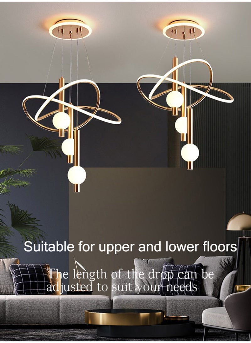 Lollipop-shaped LED pendant light with three light colors, remote control, and adjustable height. Ideal for living rooms, bedrooms, and above dining tables. - Image 4