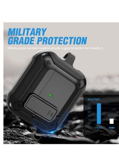 Generic Airpods 3rd Generation Case and Airpods 3 Case with Key Chain, Security Lock Armour with Switch for Airpods 3nd, Front LED Visual - Black  - Image 3