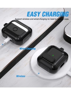 Generic Airpods 3rd Generation Case and Airpods 3 Case with Key Chain, Security Lock Armour with Switch for Airpods 3nd, Front LED Visual - Black  - Image 4