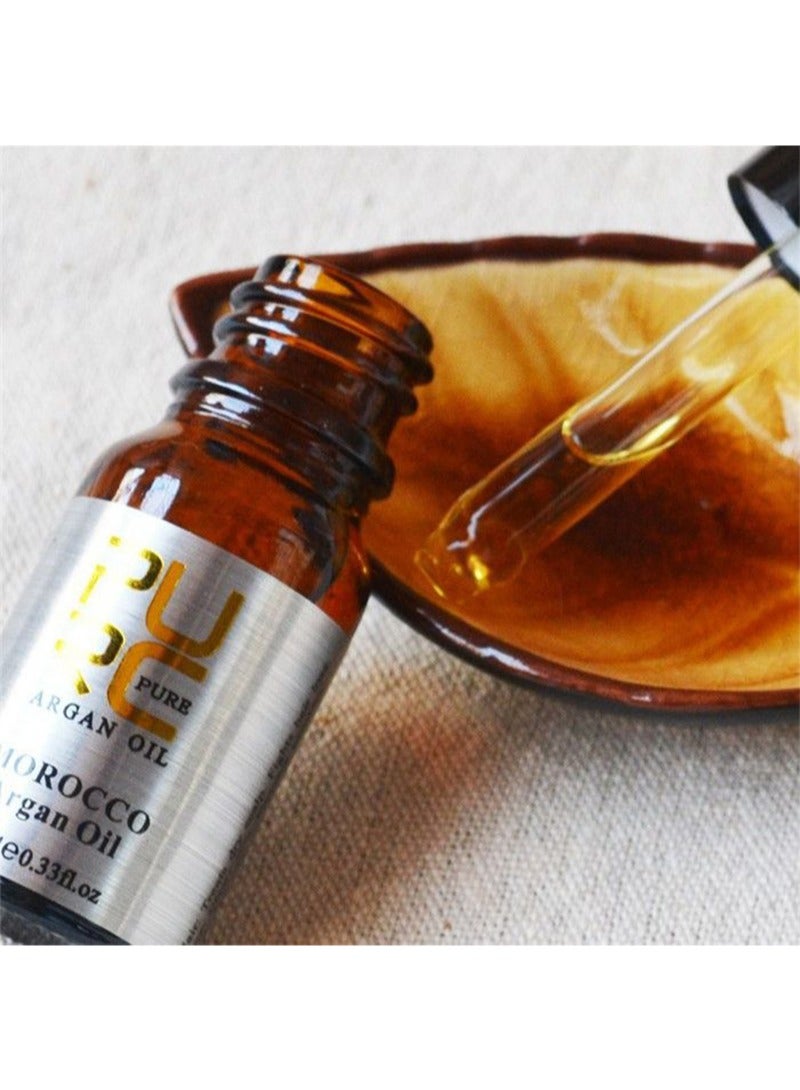 10ml Hair Care Moroccan Pure Argan Oil，Regrowth Oil Fast-absorbing and Penetrating Oil for Dry, Rough Hair，Hair Care Soft and Shiny