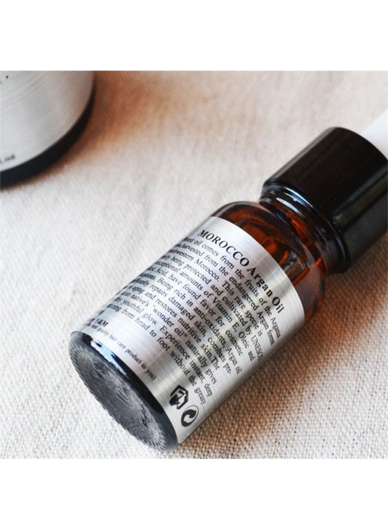 10ml Hair Care Moroccan Pure Argan Oil，Regrowth Oil Fast-absorbing and Penetrating Oil for Dry, Rough Hair，Hair Care Soft and Shiny