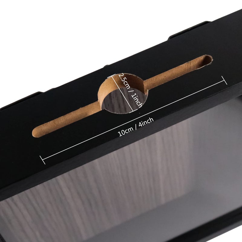 GraduationMall 11x14 Top Loading Shadow Box Frame with HD Glass Wood Display Case with Slot 1.25 inches Interior Depth Ideal for Wine Bottle Caps Tickets Shells Stamps and More Black - Image 5