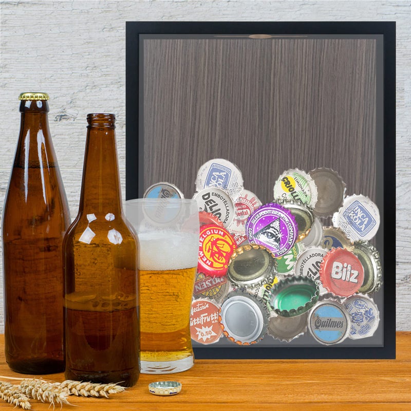 GraduationMall 11x14 Top Loading Shadow Box Frame with HD Glass Wood Display Case with Slot 1.25 inches Interior Depth Ideal for Wine Bottle Caps Tickets Shells Stamps and More Black - Image 2