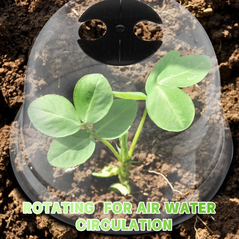 Remerry 20 Pack Garden Cloche Clear Bell Covers Freeze Protection Humidity Domes Plastic Dome 7.3 x 6.7 Inch with 60 Ground Securing Pegs and Plant Labels for Plants Seed Starting Greenhouse - Image 4