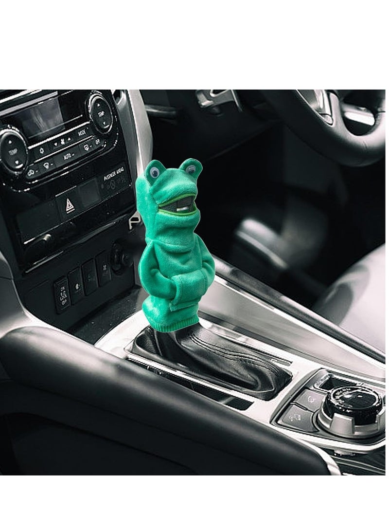 SYOSI Mini Gear Stick Hoodie  Universal Car Gear Stick Knob Cover Cute Frog Shark Gearstick Hoodie Funny Sweatshirt Hoodie for Car Shifter  Automotive Interior Accessories  Halloween Decor - Image 2