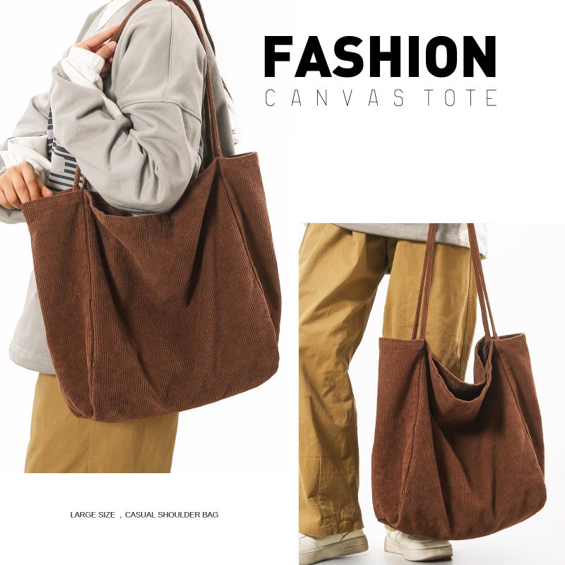 YAVCOOL Canvas Tote Bag for Women Large Hobo Shoulder Bag for Work Travel Casual Message Bag Tote Purse handbags - Image 3