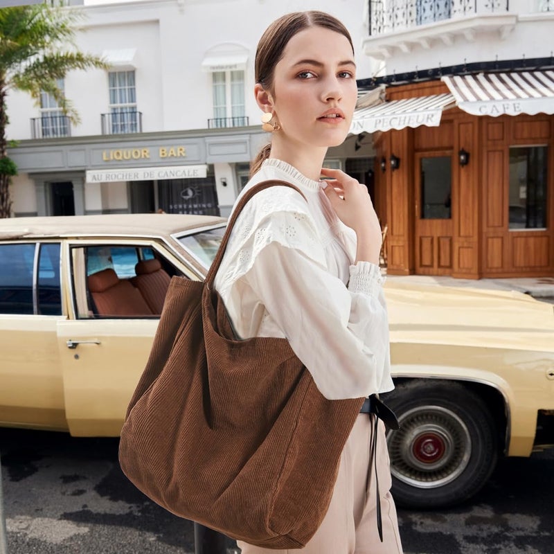 YAVCOOL Canvas Tote Bag for Women Large Hobo Shoulder Bag for Work Travel Casual Message Bag Tote Purse handbags - Image 2