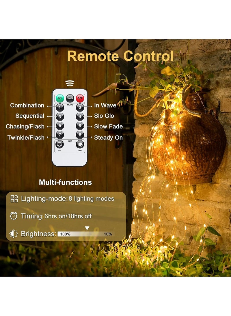 Chocisong 100 LEDs Waterproof Fairy Lights, 10 Meters Outdoor String Lights, Battery Operated 8 Modes Remote Control, for Brithday, Wedding, Party, Christmas, Bedroom, Home Decoration (Warm White) - Image 2
