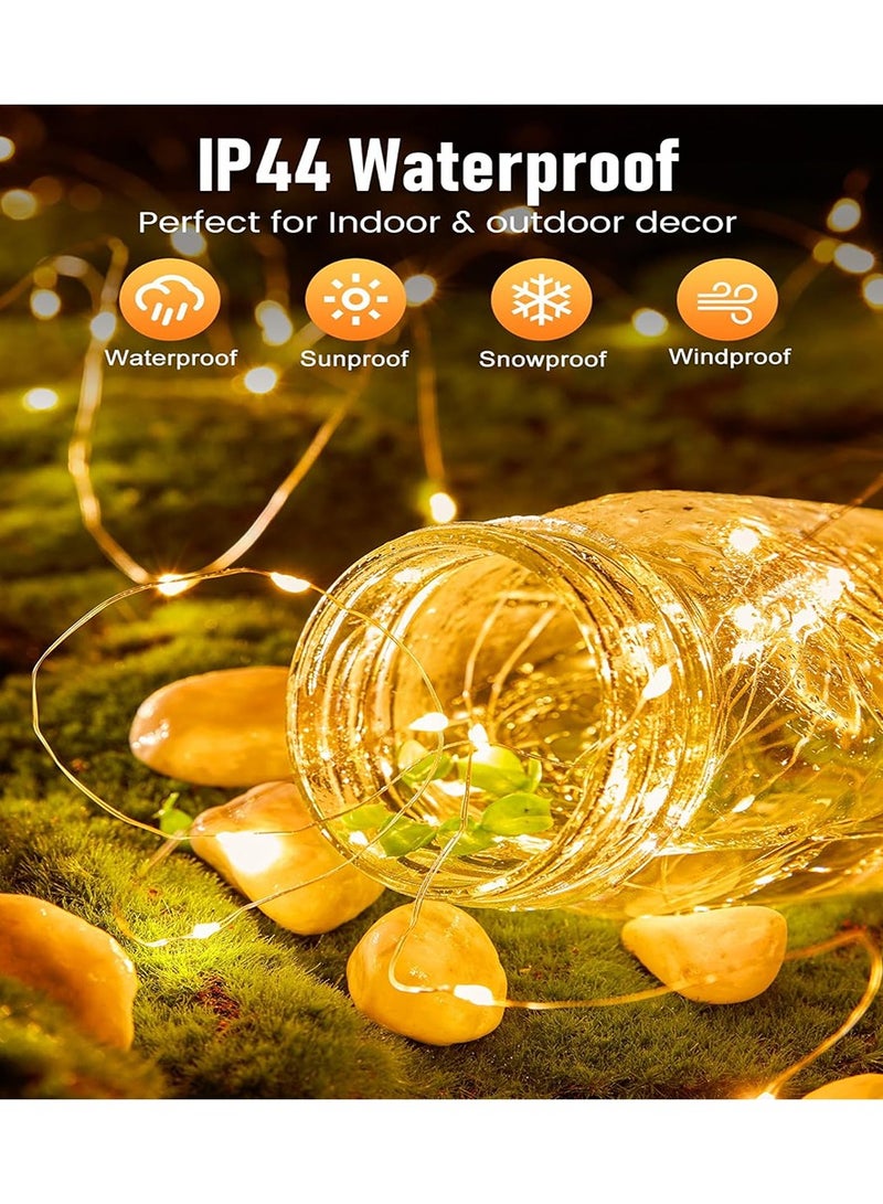 Chocisong 100 LEDs Waterproof Fairy Lights, 10 Meters Outdoor String Lights, Battery Operated 8 Modes Remote Control, for Brithday, Wedding, Party, Christmas, Bedroom, Home Decoration (Warm White) - Image 4