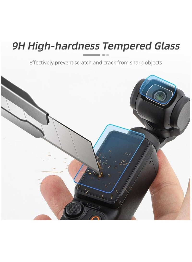 Screen Protector for DJI OSMO Pocket 3 Camera, 4-Piece Set, 2 Screen + 2 Lens Protectors, Tempered Glass  - Image 3