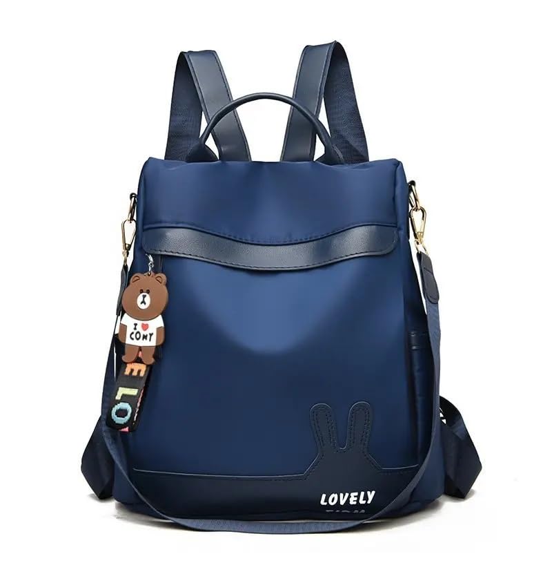 WANQLYN Backpack Purse for Women - Convertible Satchel Handbags Shoulder Bag,Anti-Theft Oxford Cloth Travel Daypack Zipper Bags for Ladies Girls (NAVY BLUE) - Image 1