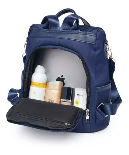 WANQLYN Backpack Purse for Women - Convertible Satchel Handbags Shoulder Bag,Anti-Theft Oxford Cloth Travel Daypack Zipper Bags for Ladies Girls (NAVY BLUE) - Image 5