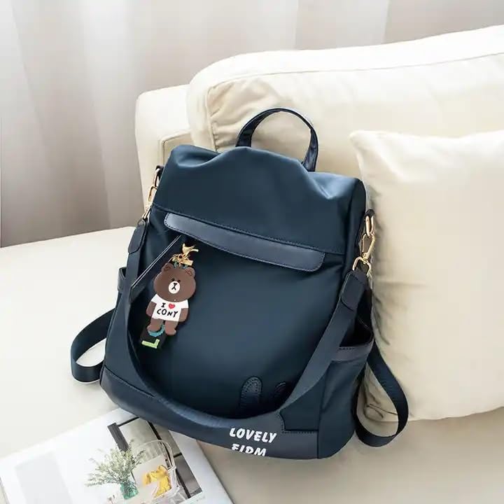 WANQLYN Backpack Purse for Women - Convertible Satchel Handbags Shoulder Bag,Anti-Theft Oxford Cloth Travel Daypack Zipper Bags for Ladies Girls (NAVY BLUE) - Image 2