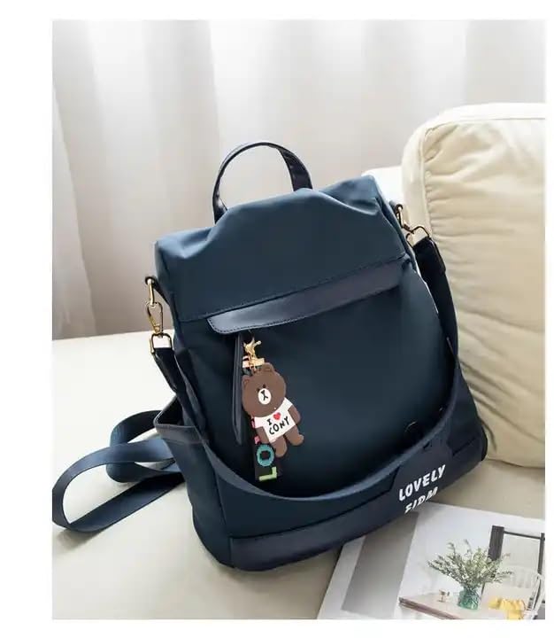 WANQLYN Backpack Purse for Women - Convertible Satchel Handbags Shoulder Bag,Anti-Theft Oxford Cloth Travel Daypack Zipper Bags for Ladies Girls (NAVY BLUE) - Image 3
