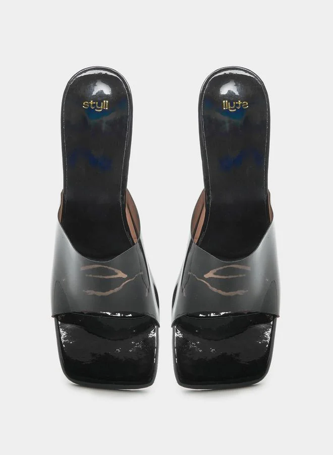 ستايلي Peep Toe Sculptured Kitten Heel Sandals