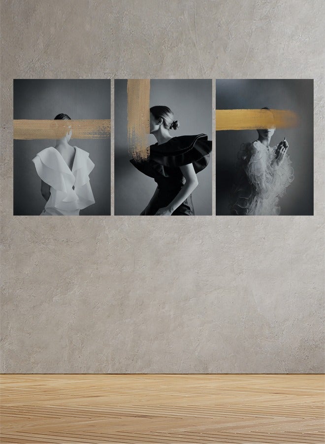 Marktna Decorative Wall Art Painting with a woman design, 3 pieces, size 120x60 cm - Image 1