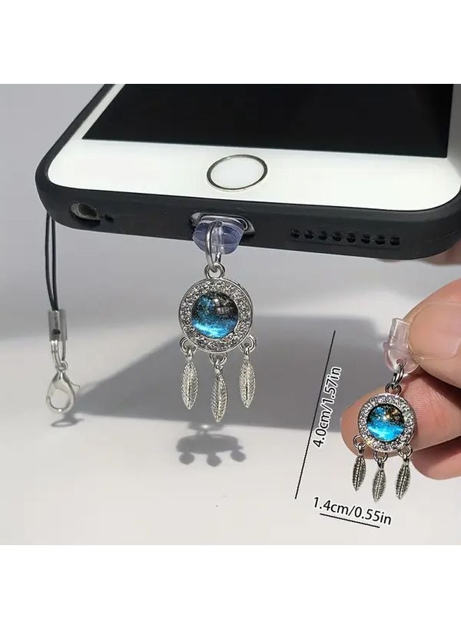 Starry Sky Dreamcatcher Phone Dust Plug For iPhone 6 14 Pro Max With Lanyard Christmas Gift - Image 3