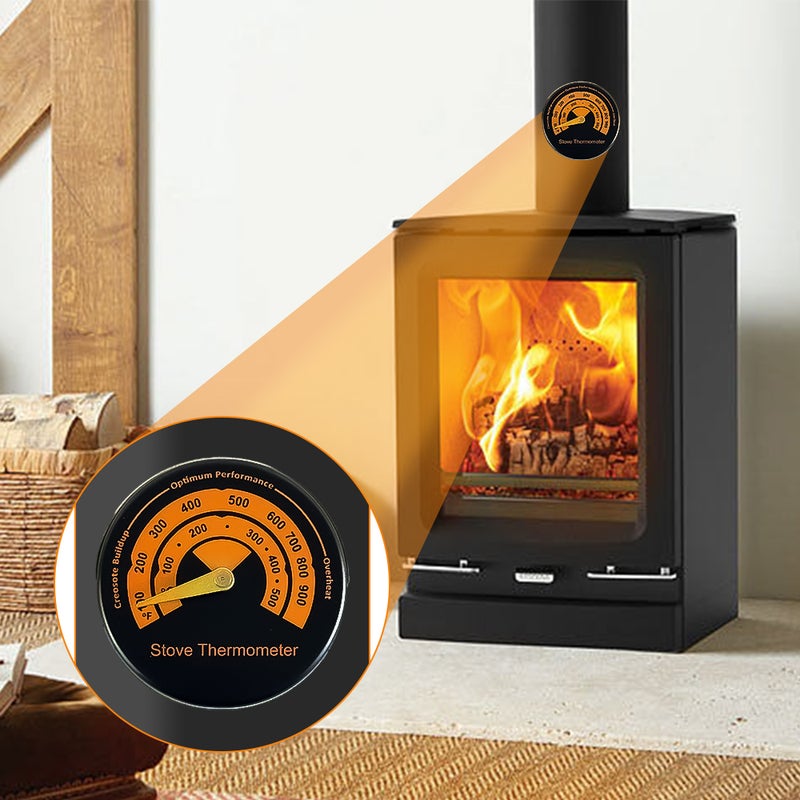 Wood Stove Thermometer Magnetic Oven Stove Temperature Meter Stove Top Thermometer for Wood Burning Stoves / Gas Stoves / Pellet Stove / Stove Pipe Avoiding Stove Fan Damaged by Overheat - Image 4