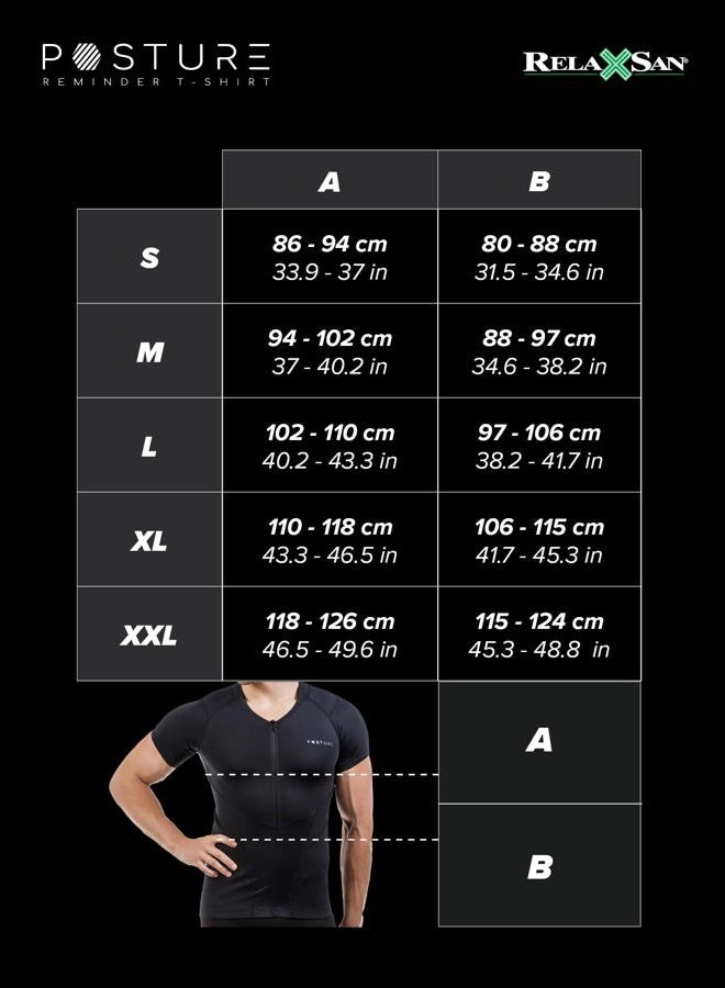RelaxSan Posture 4070-RP (White L) T shirt, Back Straightener Posture Corrector for Man, Lumbar Support, Breathable - Image 2