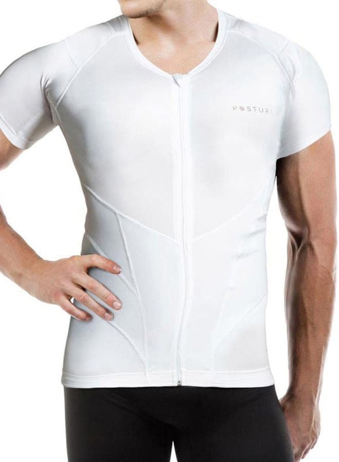 RelaxSan Posture 4070-RP (White L) T shirt, Back Straightener Posture Corrector for Man, Lumbar Support, Breathable - Image 1