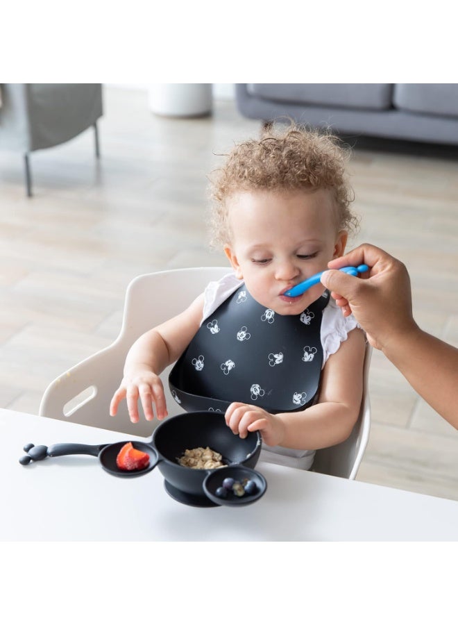 Bumkins Disney Baby Utensil Set, Silicone Trainer Spoons for Dipping, Soft Tip, Self-Feeding, Chew, Baby Led Weaning, First Year Training Supplies, Essentials First Eating, 4 Mos, 2-pk Mickey Mouse - Image 3