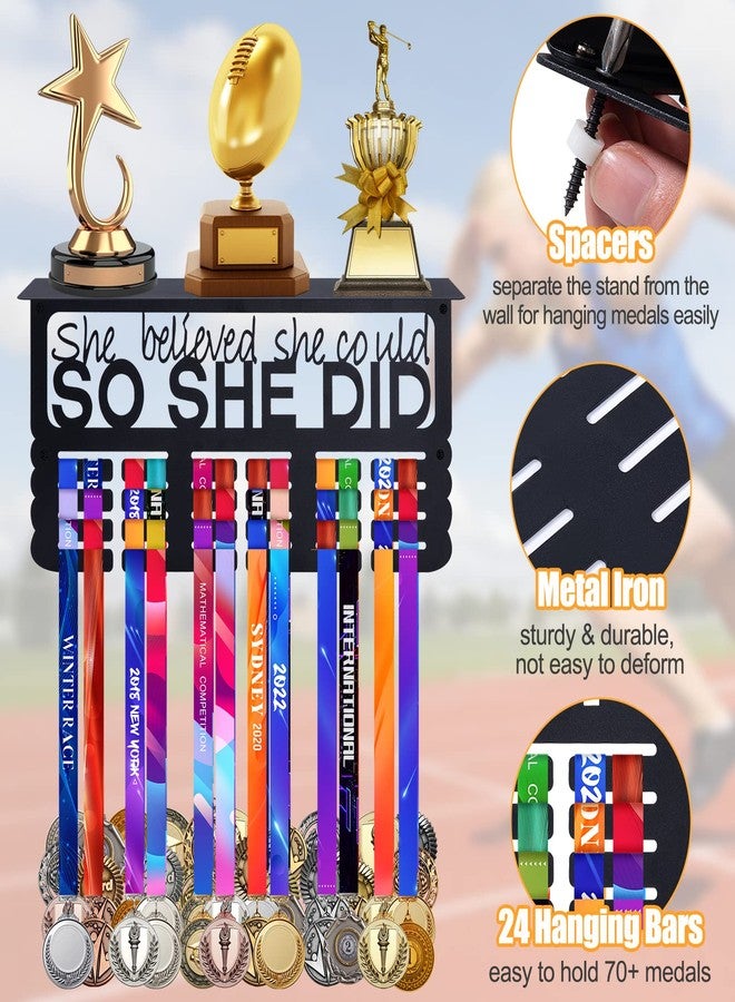 Big Gun Biggun Metal Trophy and Medal Display Shelf - Easy to Install Medal Hanger with Trophy Shelf for Over 70 Running Race Wrestling Awards - Image 5