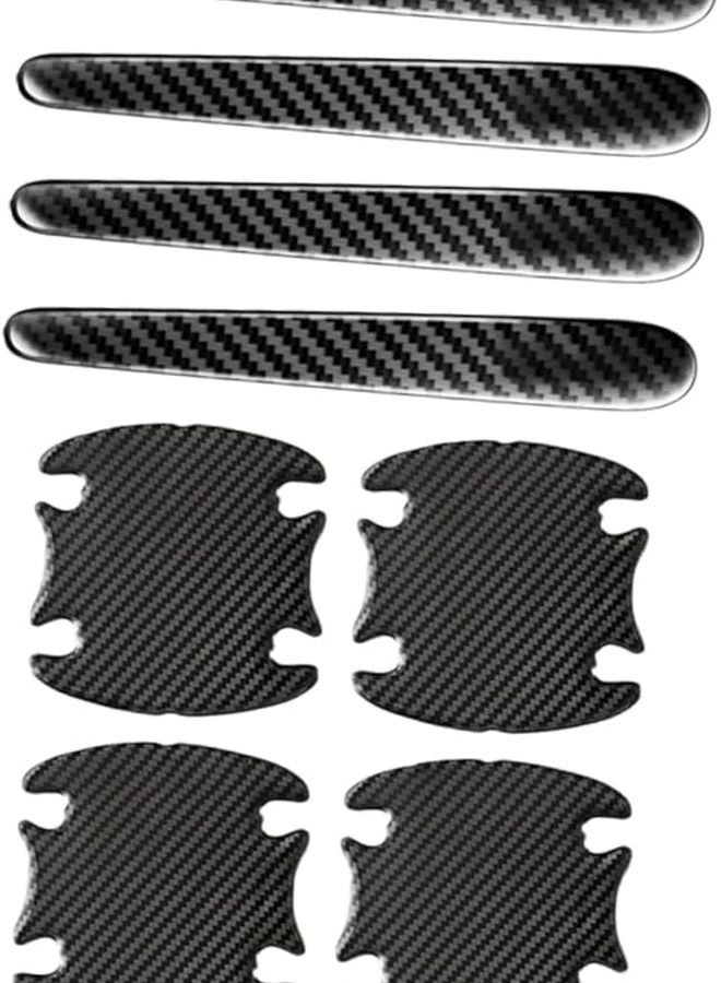 8Pcs Car Door Handle Protector Scratch Stickers Black Epoxy Film Self Adhesive Cover - Image 1
