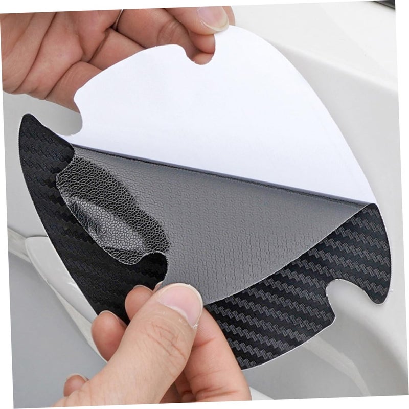 8Pcs Car Door Handle Protector Scratch Stickers Black Epoxy Film Self Adhesive Cover - Image 4
