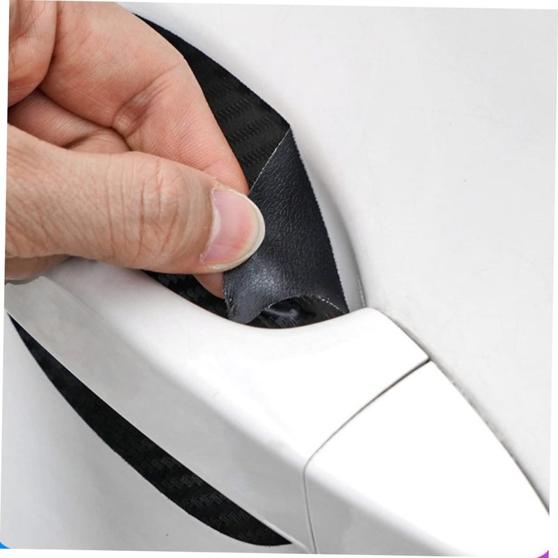 8Pcs Car Door Handle Protector Scratch Stickers Black Epoxy Film Self Adhesive Cover - Image 5