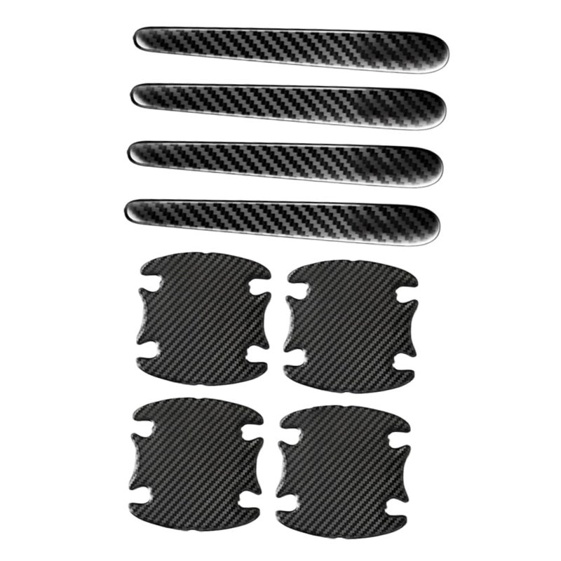 8Pcs Car Door Handle Protector Scratch Stickers Black Epoxy Film Self Adhesive Cover - Image 2