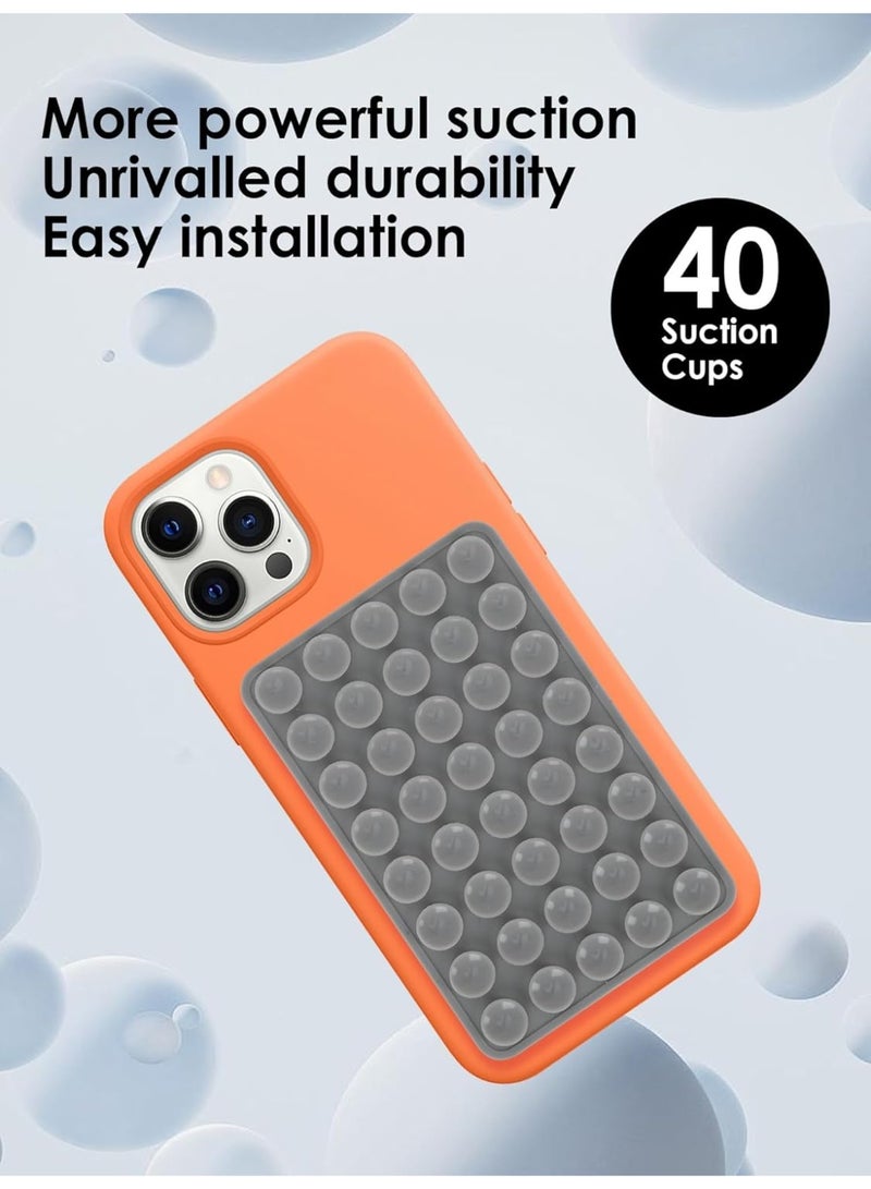 Silicone Suction Phone Case Mount, Non Slip Sticky Phone Grip for Cellphone for Strong Grip Holder for Selfies and Videos (Grey) - Image 4